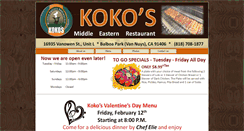 Desktop Screenshot of kokosmiddleasternrestaurant.com